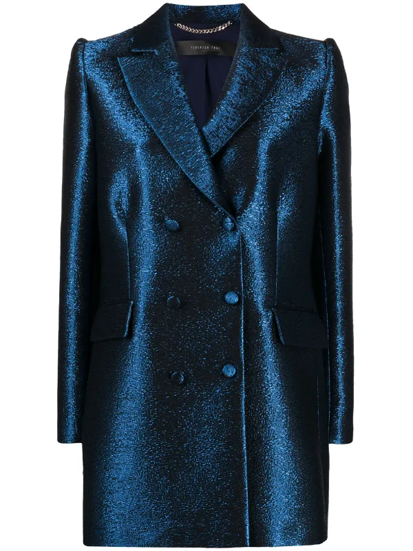 metallic tuxedo dress