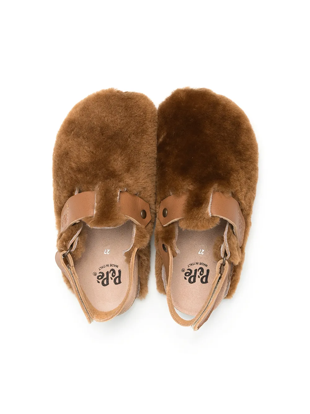 Pèpè Shearling Open Heel Sneakers In Brown