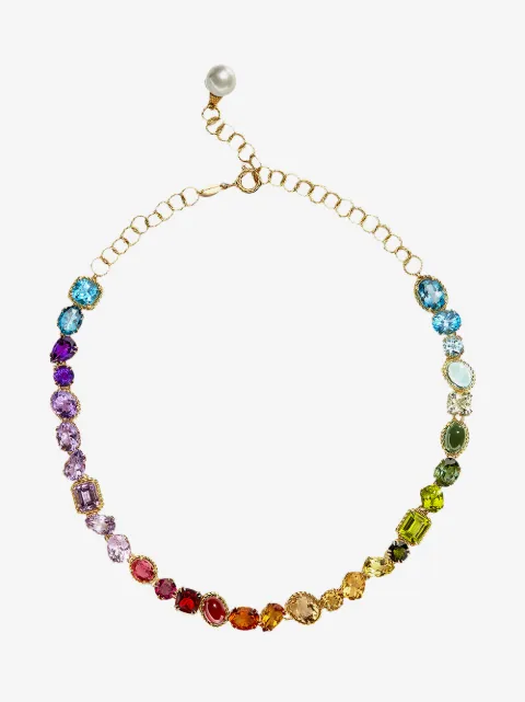 Dolce & Gabbana 18kt geelgouden Rainbow halsketting met edelstenen
