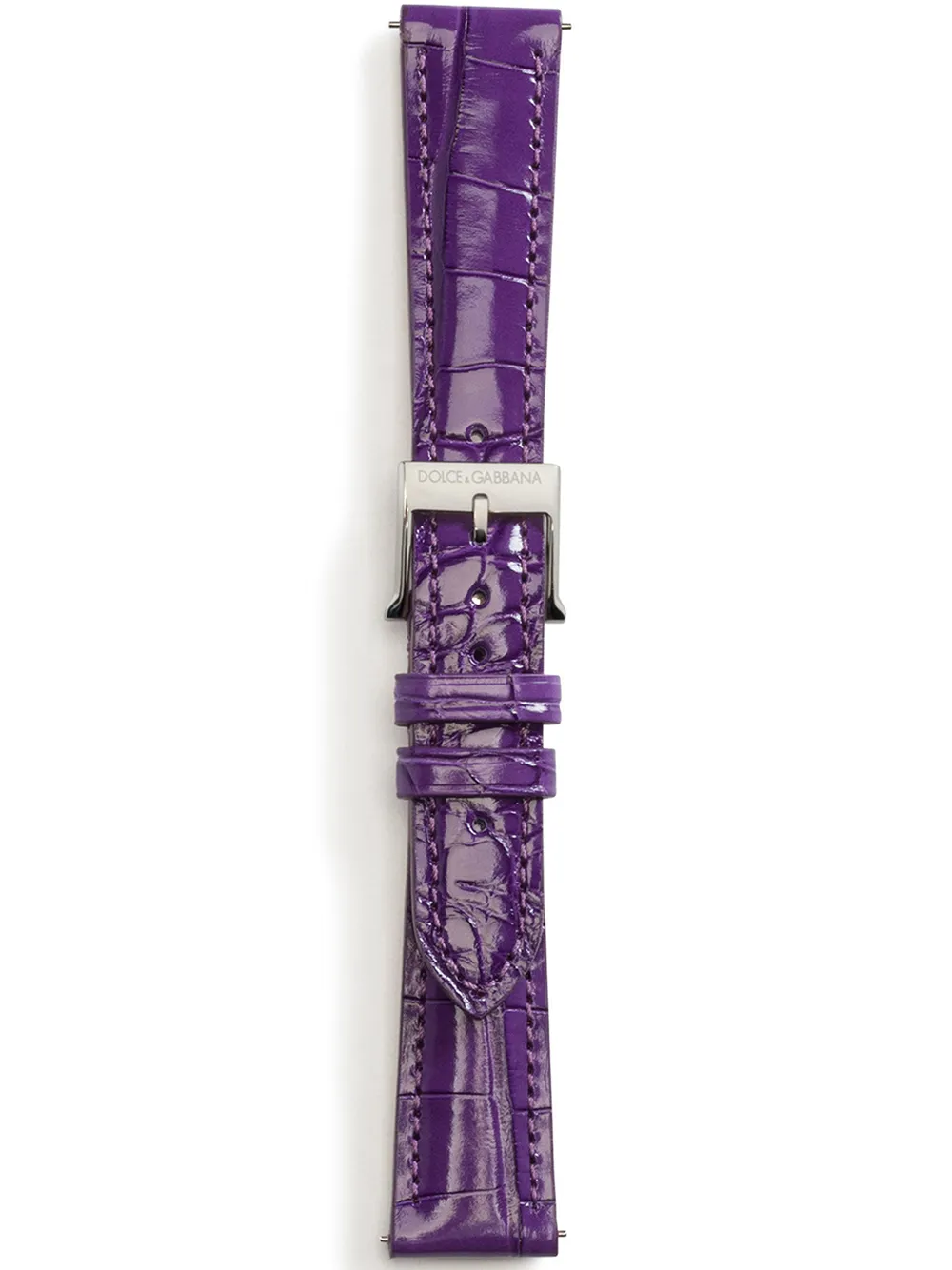 Dolce & Gabbana Alligator Strap With Buckle And Hook In Steel In Purple