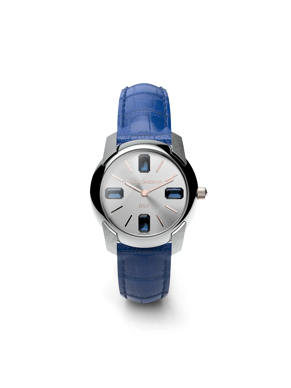 Dolce & Gabbana Watch With Alligator Strap In Blue