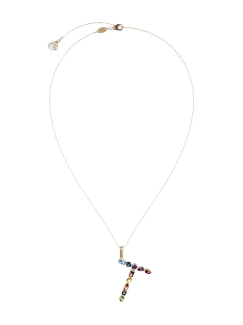 Dolce & Gabbana 18kt yellow gold initial T gemstone necklace