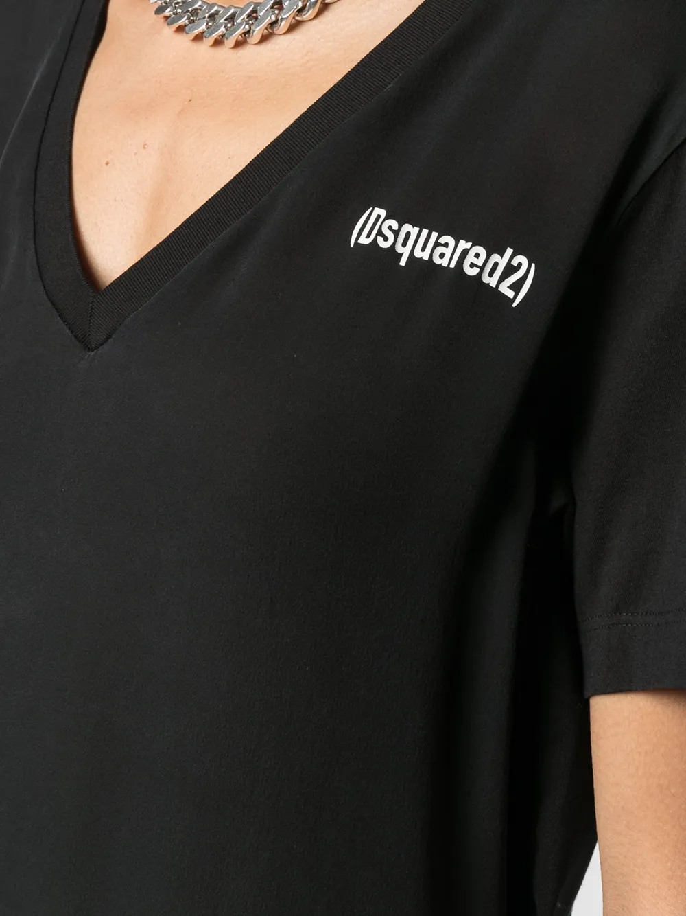 DSQUARED2 T-shirt met zijsplit Zwart