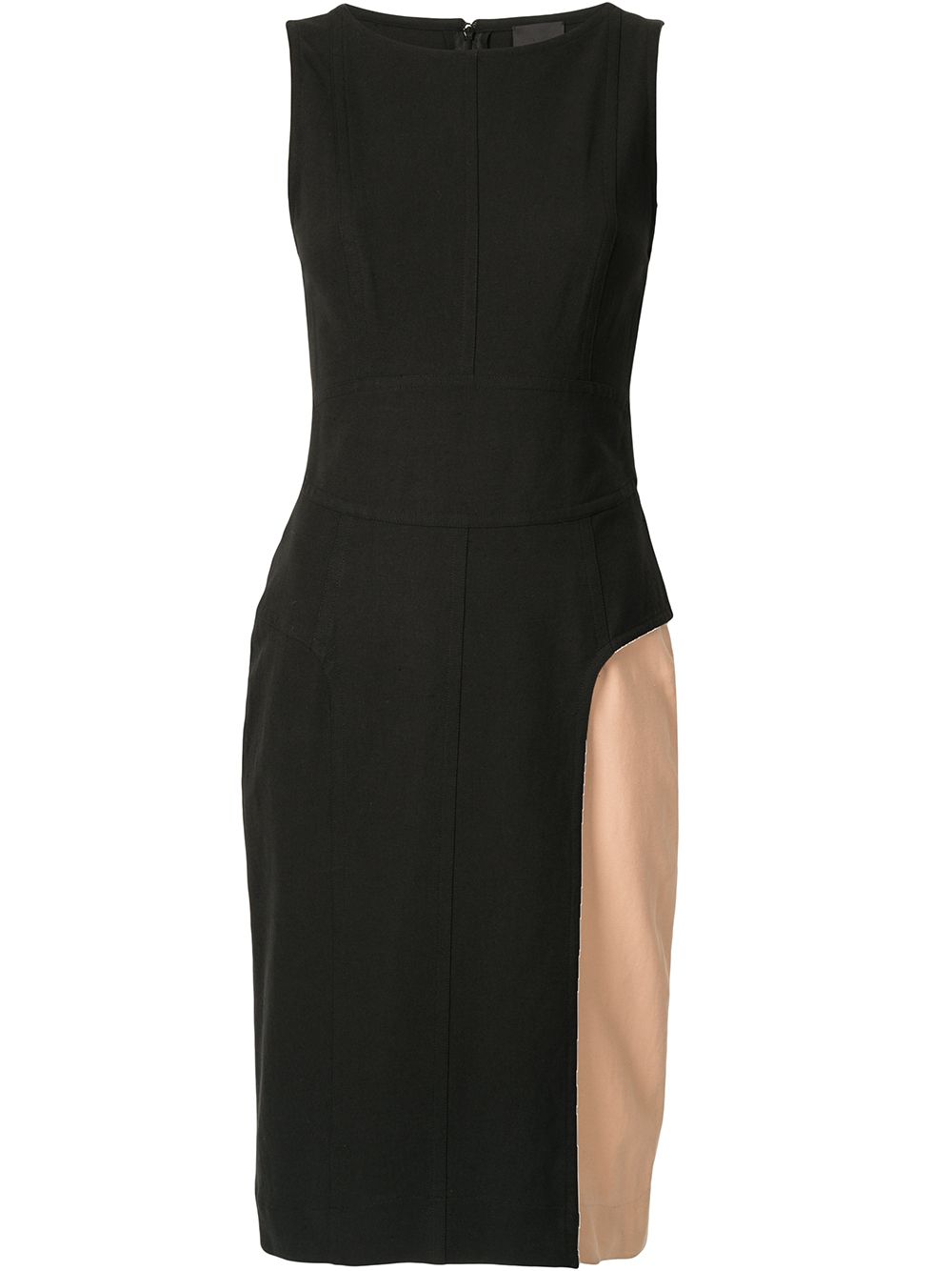 Pre-owned Fendi Panelled Knee-length Dress In Black