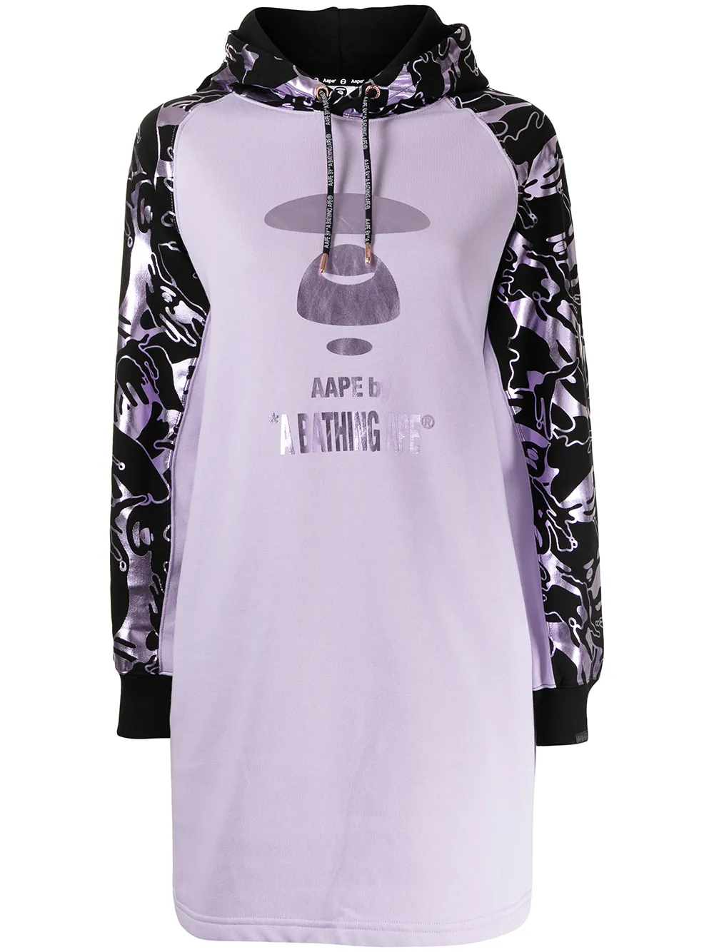 фото Aape by *a bathing ape® платье-трапеция с капюшоном и графичным принтом