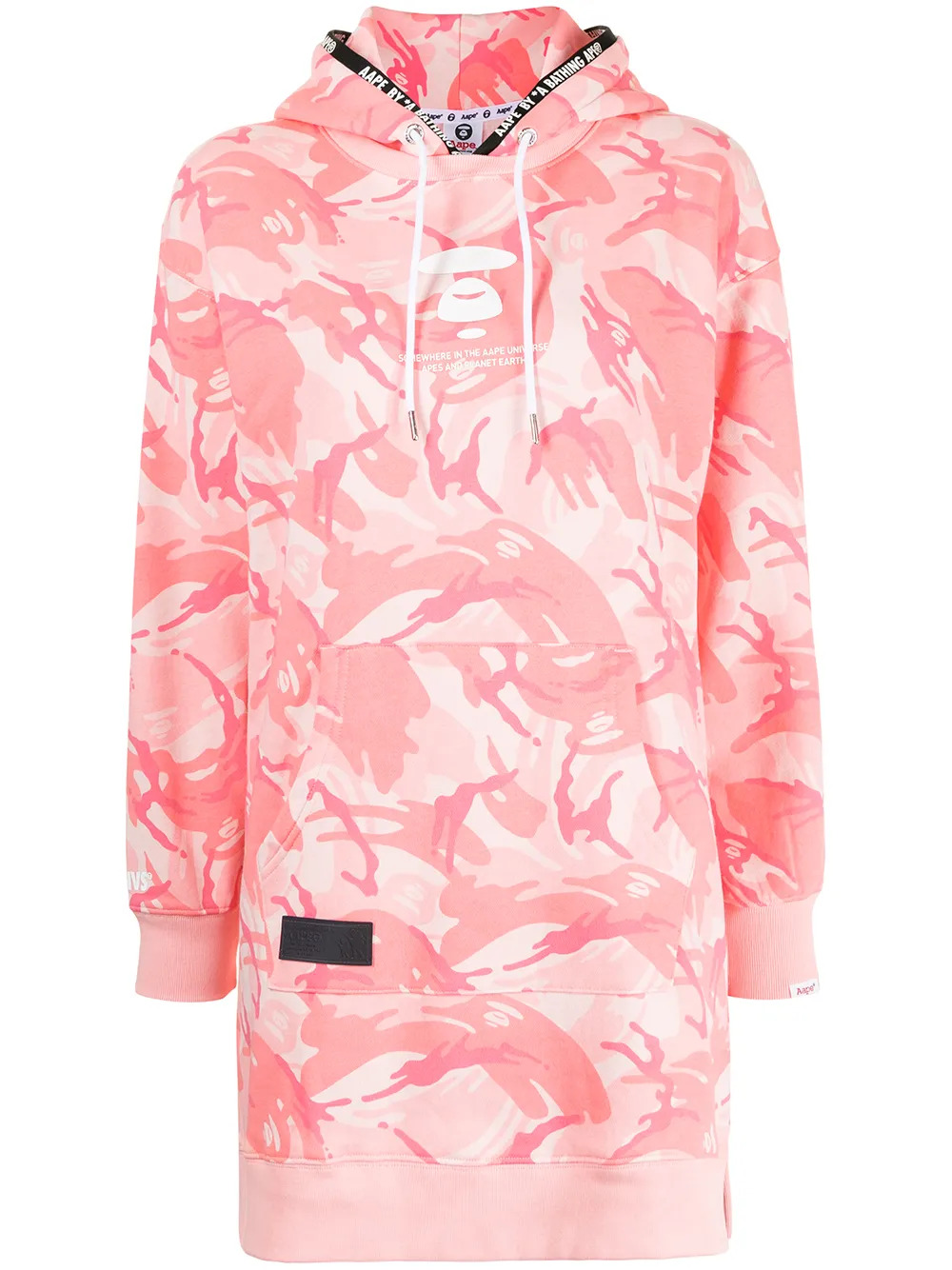 фото Aape by *a bathing ape® короткое платье с капюшоном и графичным принтом