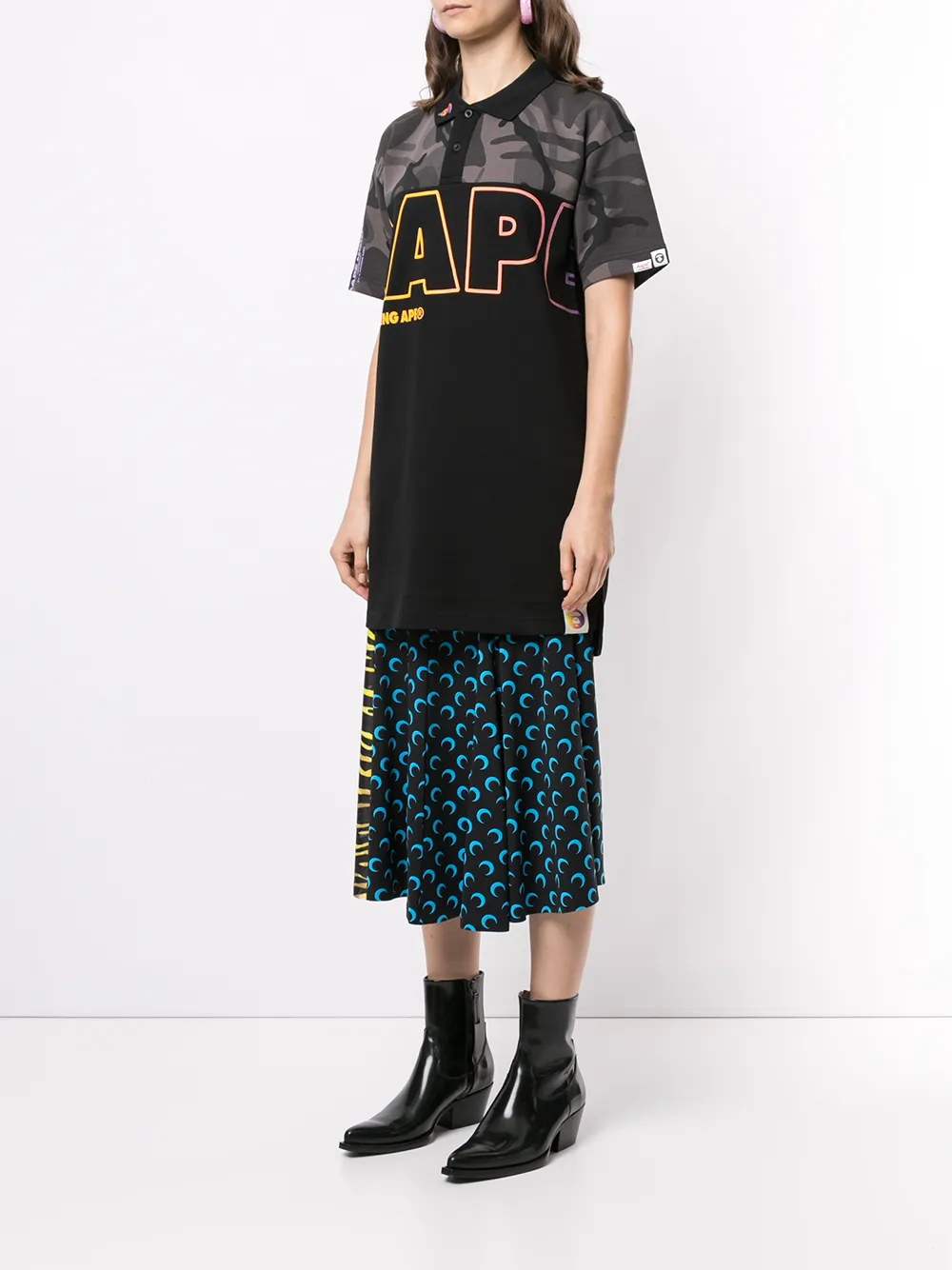 фото Aape by *a bathing ape® рубашка поло с камуфляжным принтом и логотипом
