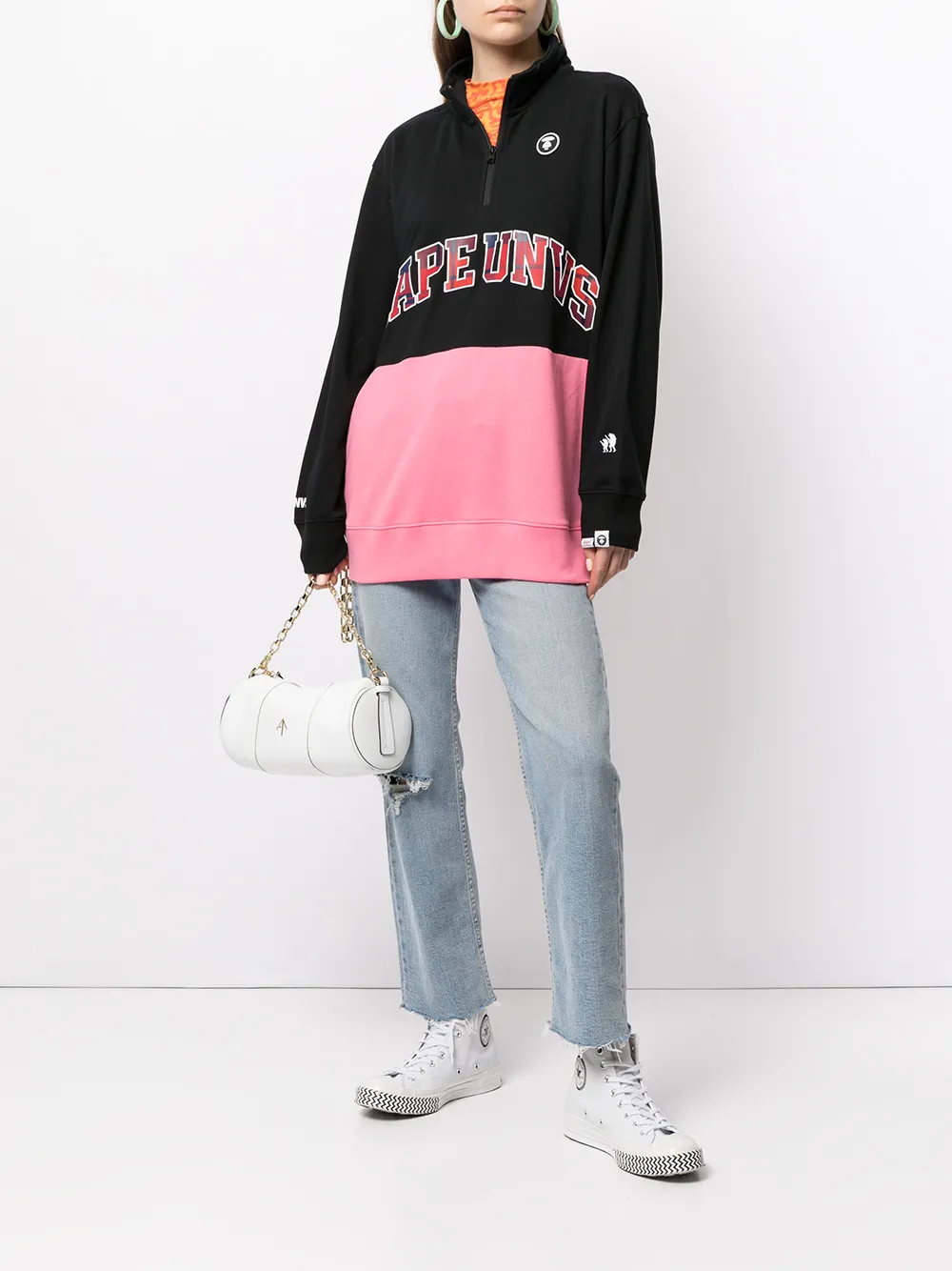 фото Aape by *a bathing ape® толстовка на молнии с надписью