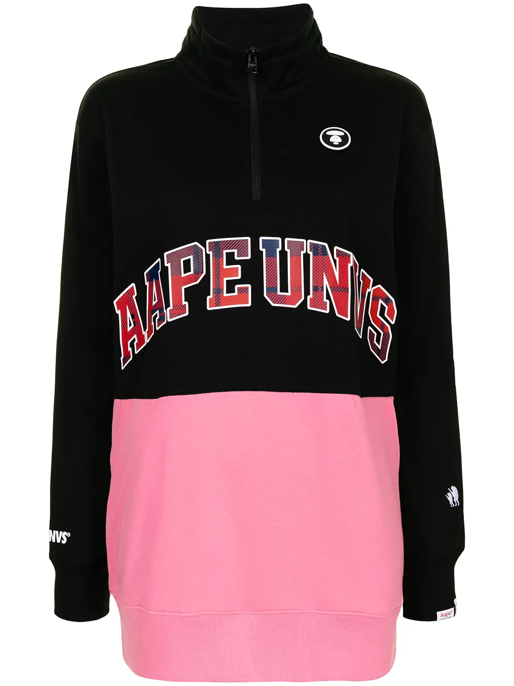 AAPE BY *A BATHING APE® slogan-print zip-up sweatshirt - Black