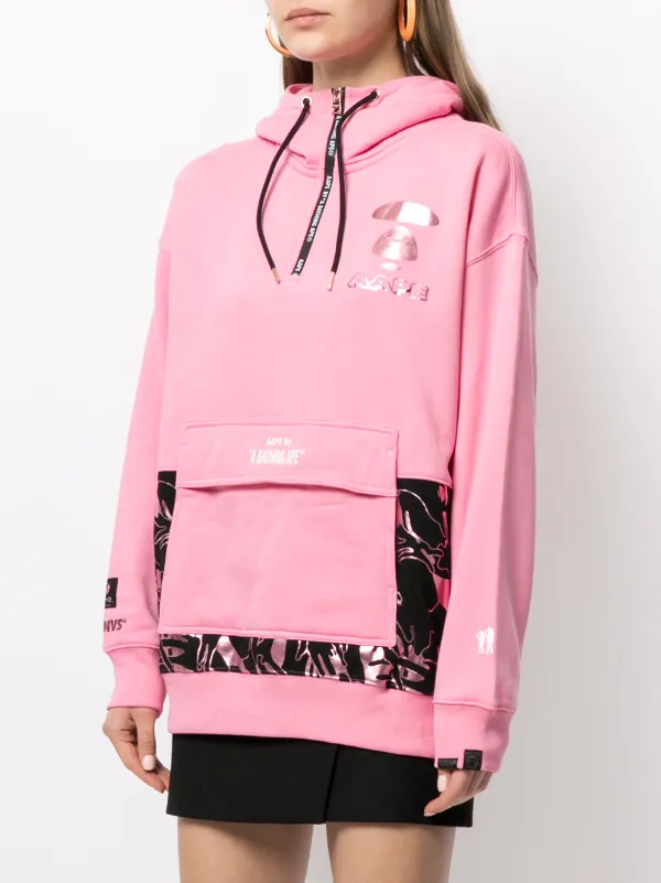Bape zip up hoodie pink shop