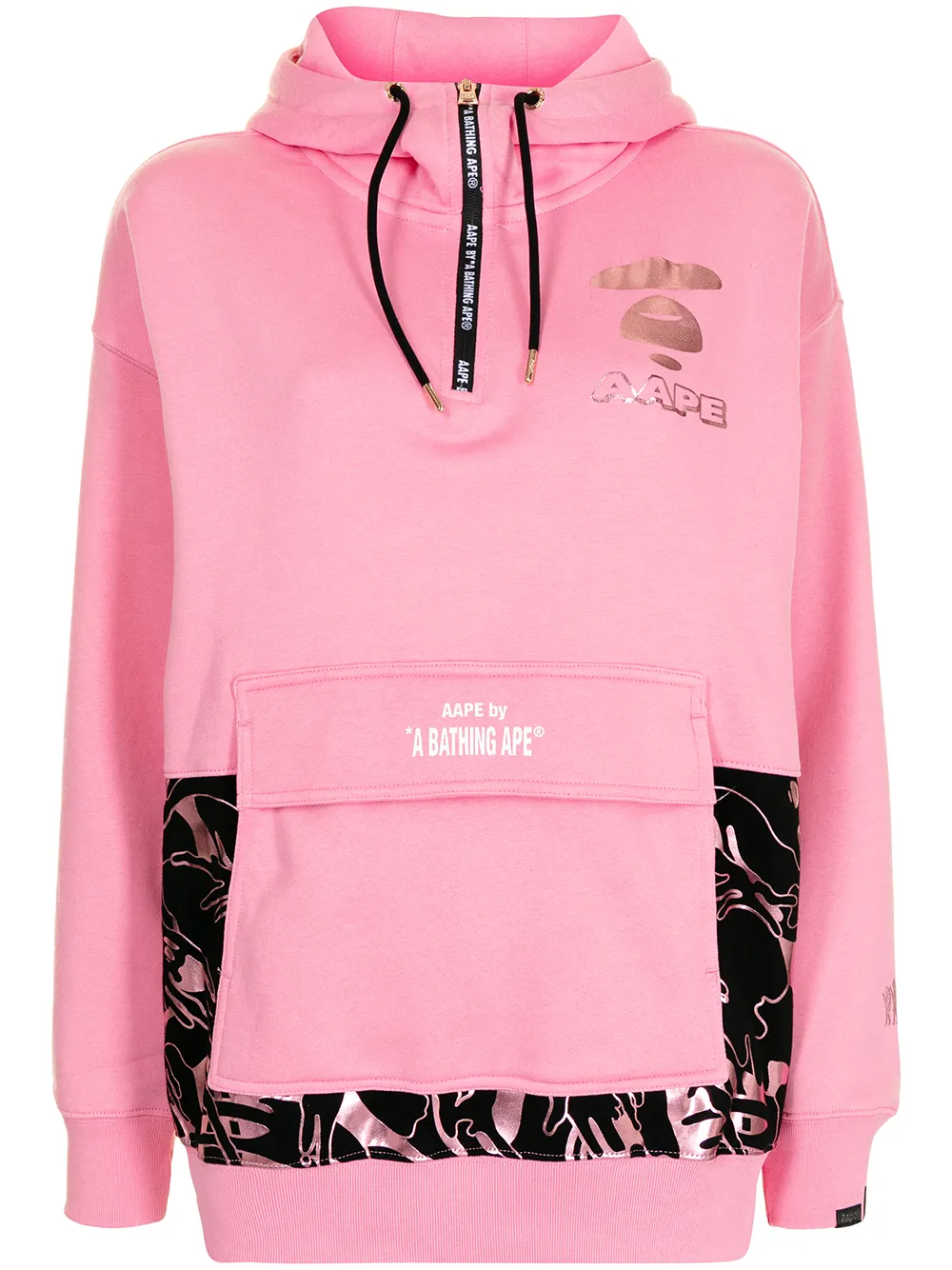 AAPE BY *A BATHING APE® graphic-print zip-up hoodie - Pink