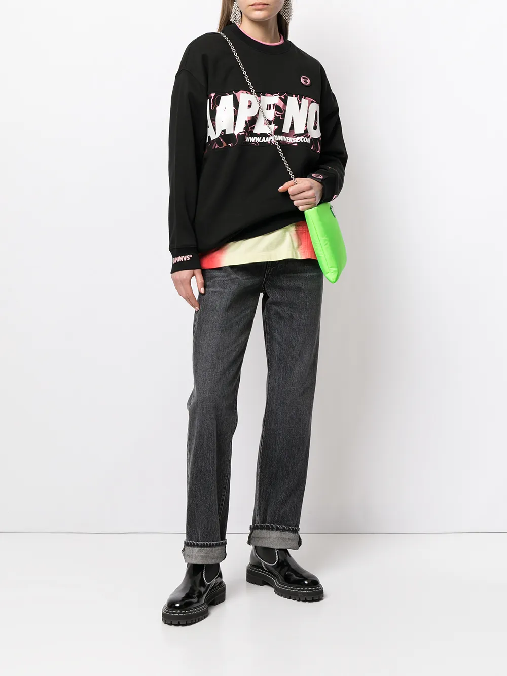 AAPE BY *A BATHING APE® Sweater met ronde hals - Zwart