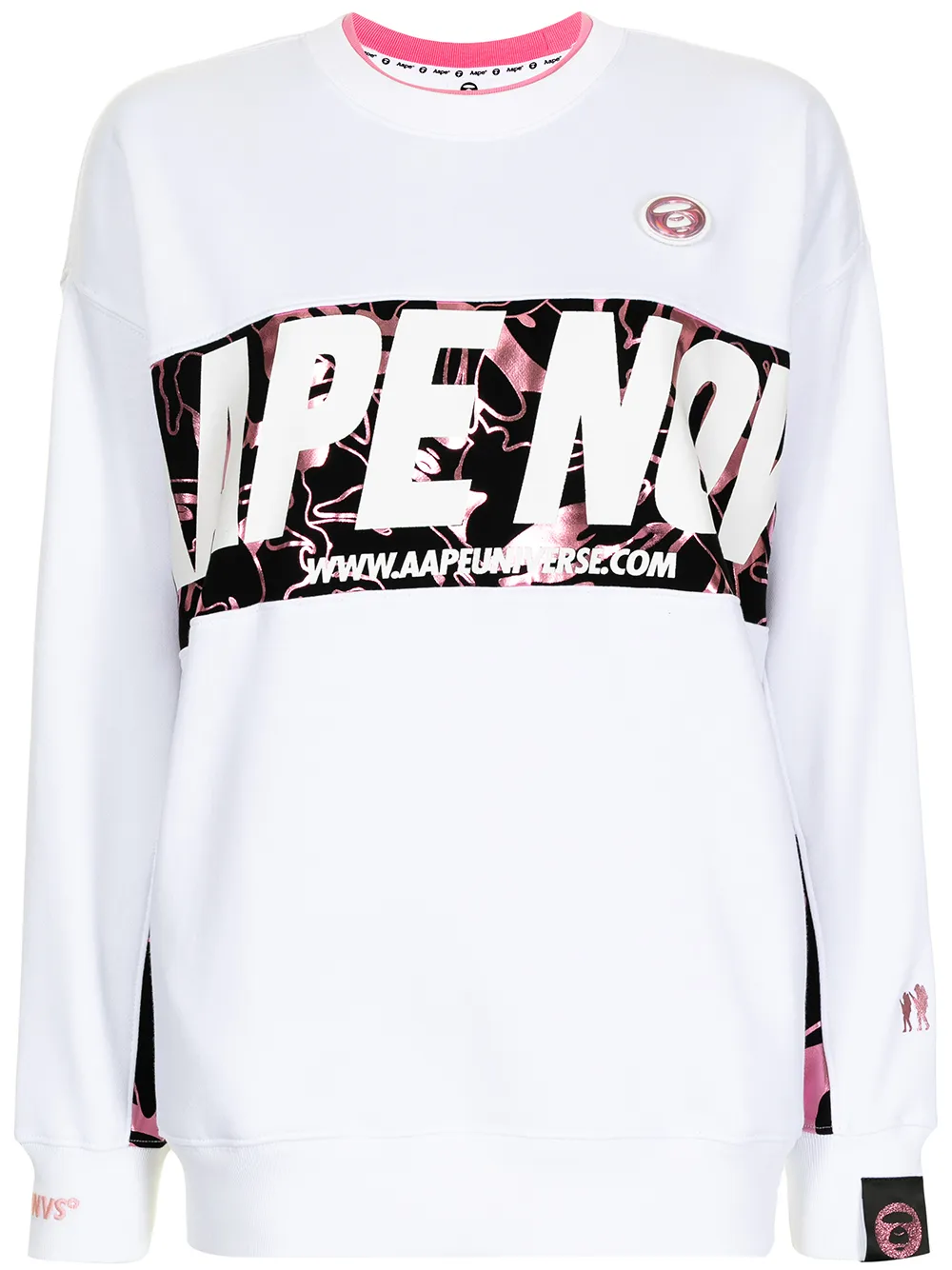 AAPE BY *A BATHING APE® graphic-print logo sweatshirt - White