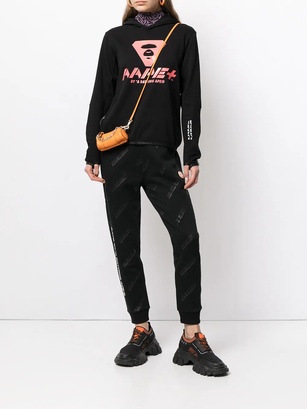 AAPE BY *A BATHING APE® Hoodie met logoprint - Zwart