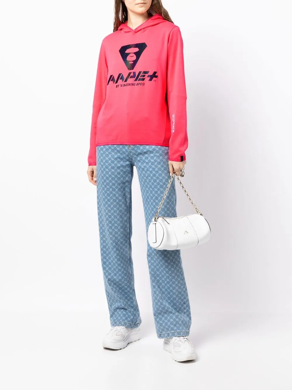 AAPE BY *A BATHING APE® Sweater met logopatch - Roze