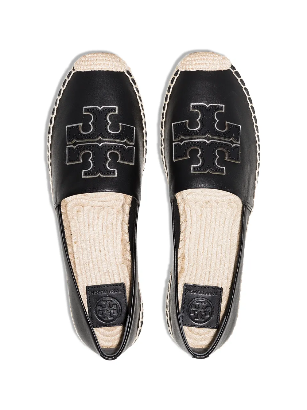 Tory Burch Ines flat leather espadrilles Black