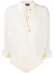 Image 1 of Elisabetta Franchi sheer shirt-style bodysuit