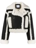 STAND STUDIO shearling trim crop jacket - Black