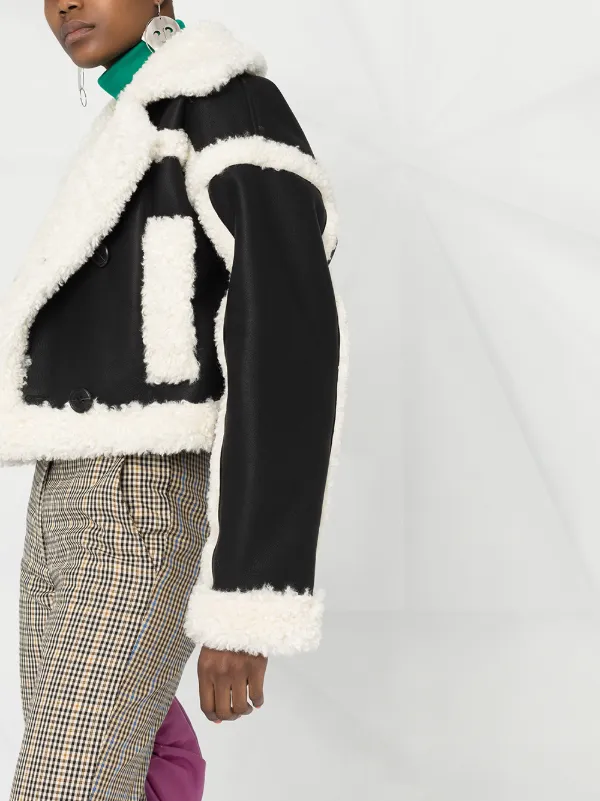 ジャケット・アウター studio r330 ECO-FUR CROPPED JACKET Eco-Fur Cropped Jacket Beige