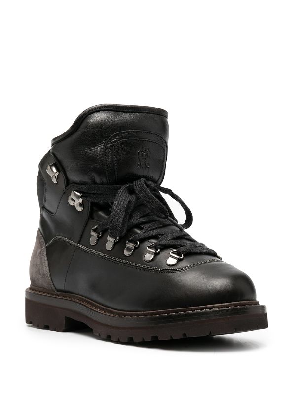 black chunky hiking boots