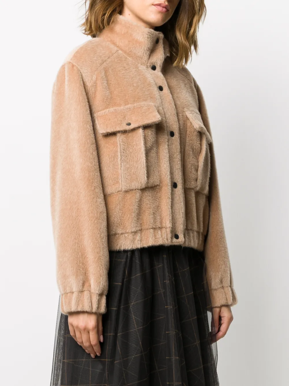 Brunello Cucinelli Fleece Jacket In Neutrals