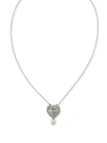Dolce & Gabbana 18K white gold Devotion diamond and pearl necklace
