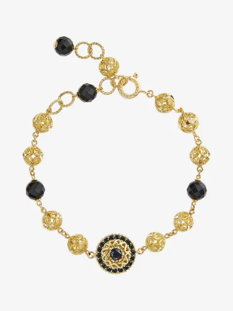Dolce & Gabbana 18K yellow gold Sicily jade and sapphire bracelet