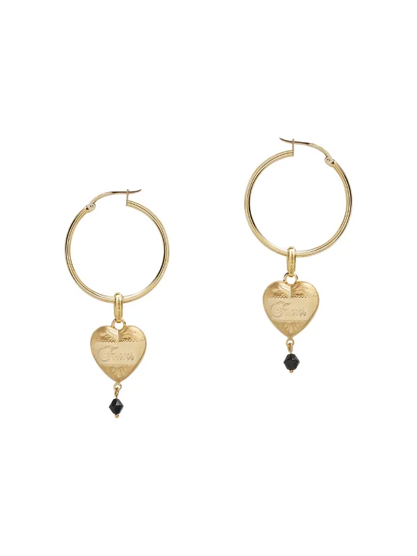 Dolce Gabbana Heart Pendant Earrings Gold FARFETCH CA