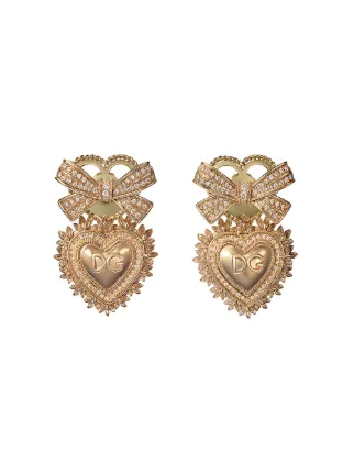 Dolce & Gabbana Par De Brincos Devotion Em Ouro Amarelo 18k Com