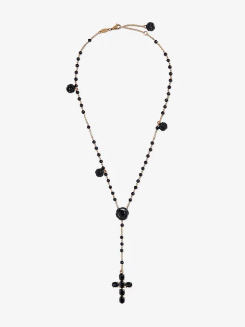 Dolce & Gabbana collar Sicily Rosary en oro amarillo de 18 ct con zafiro y jade
