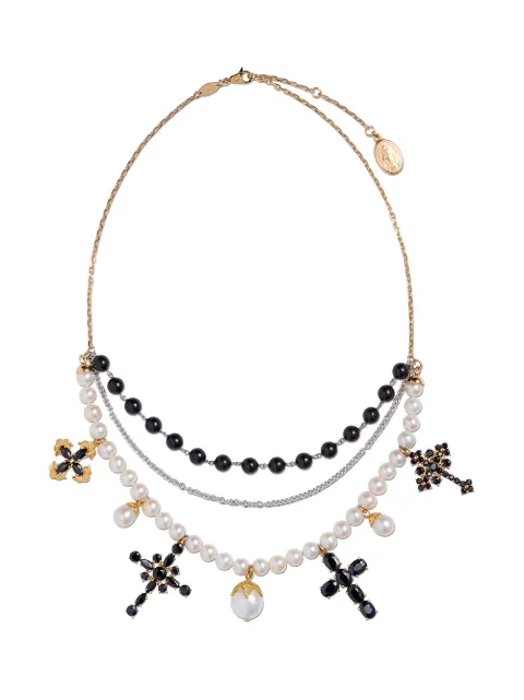 Dolce & Gabbana 18K yellow and white gold Sicily sapphire necklace