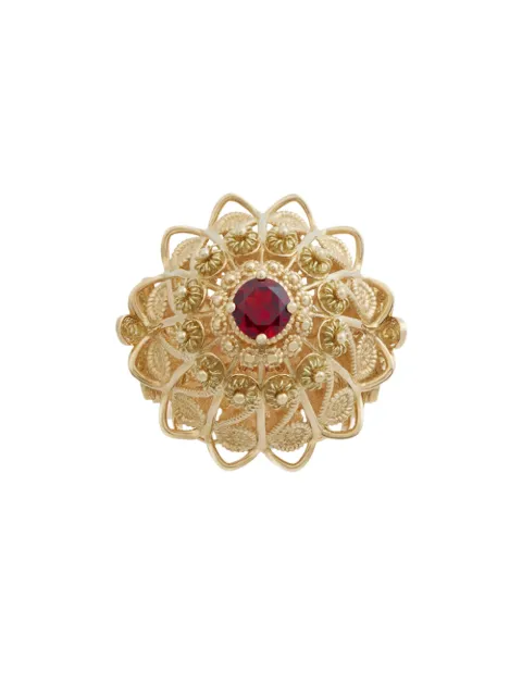 Dolce & Gabbana 18K yellow gold Filigree rhodolite garnet ring
