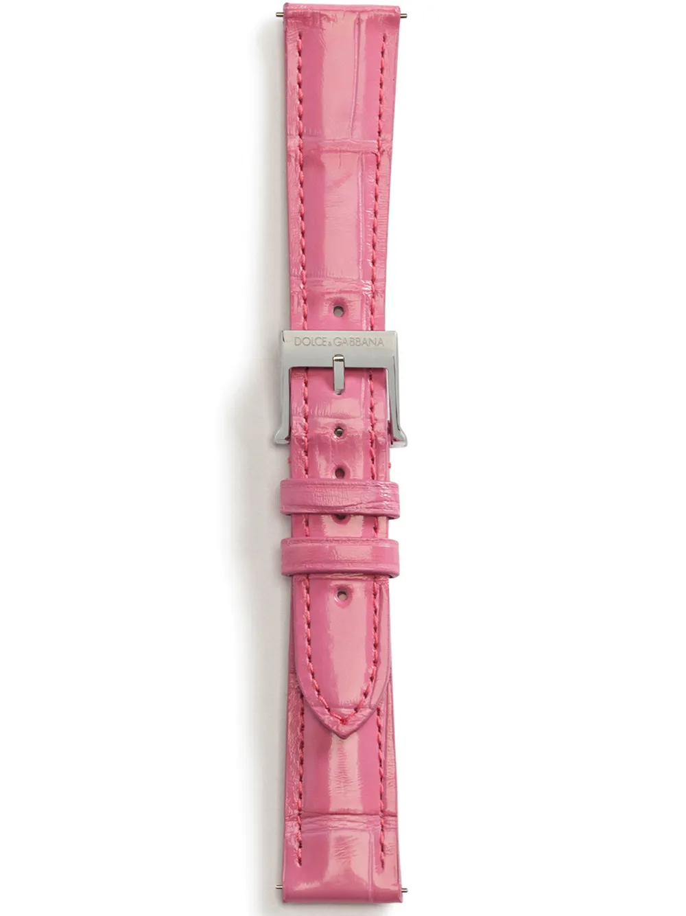 Dolce & Gabbana Alligator Strap With Buckle And Hook In Steel In Pink