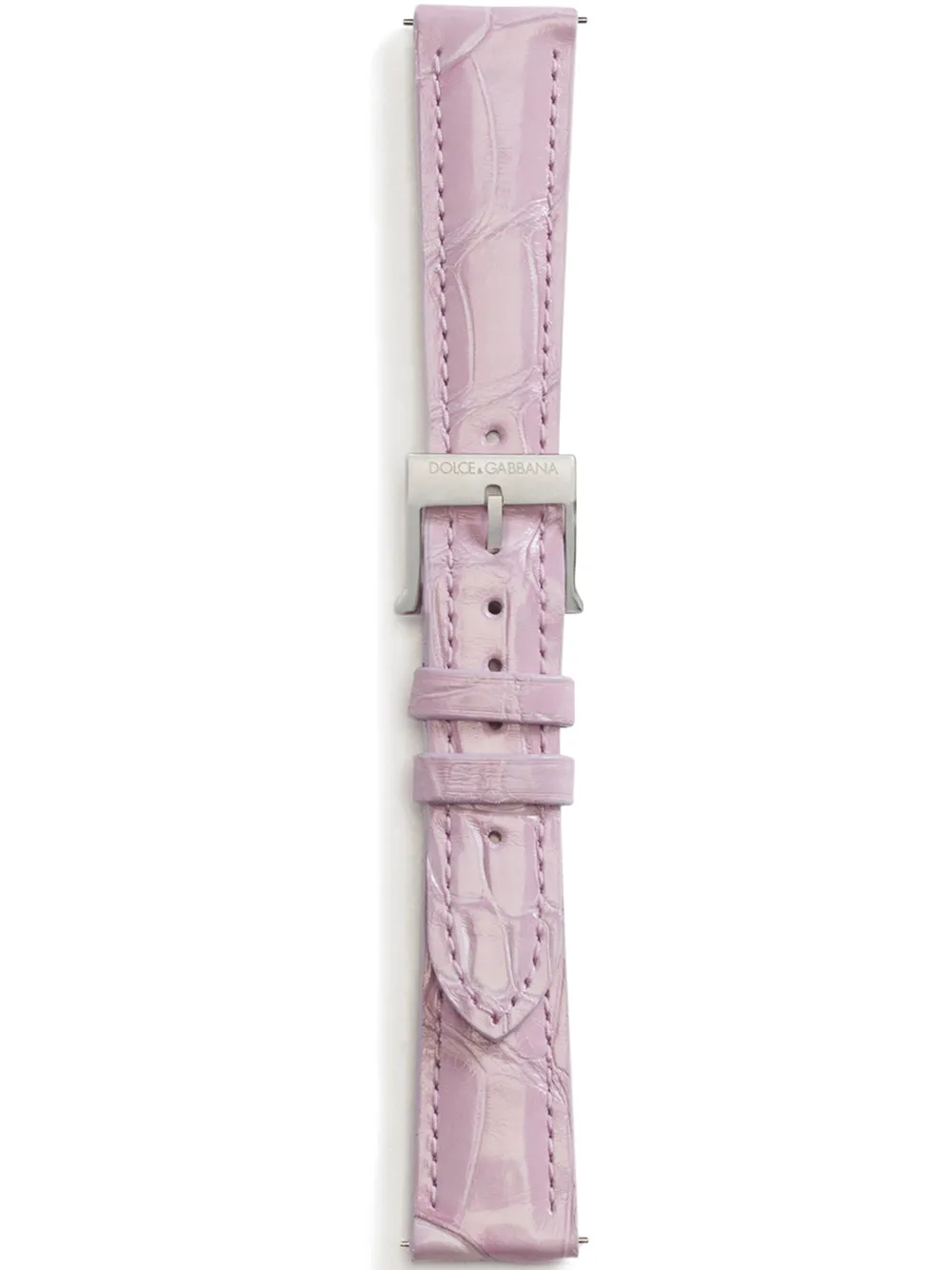 Dolce & Gabbana Alligator Strap With Buckle And Hook In Steel In Purple