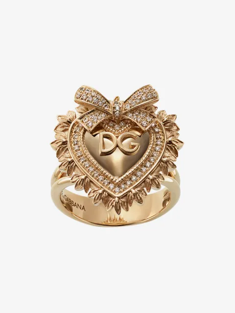 Dolce & Gabbana 18K yellow gold Devotion diamond ring