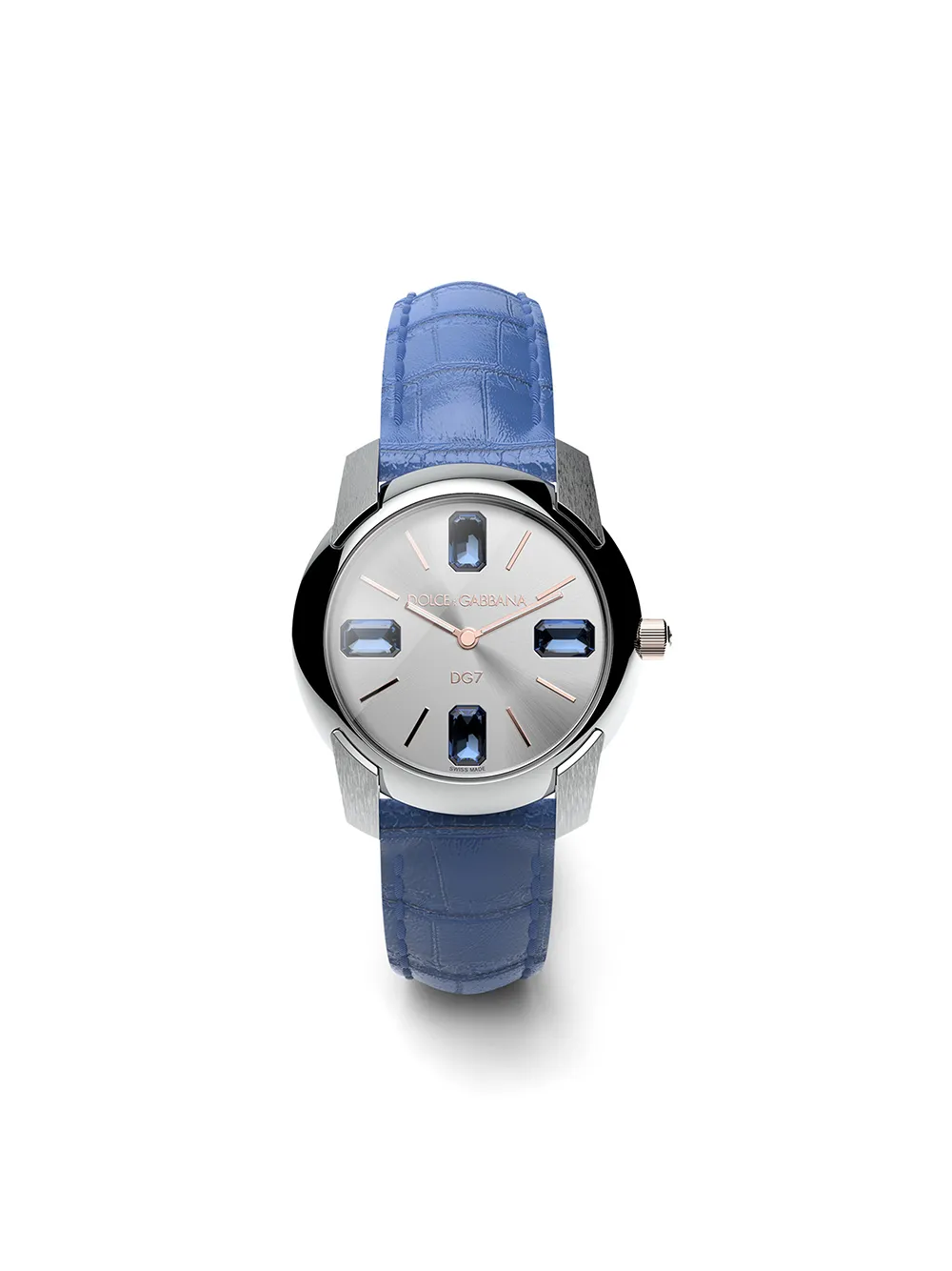 Dolce & Gabbana Watch With Alligator Strap In Blue
