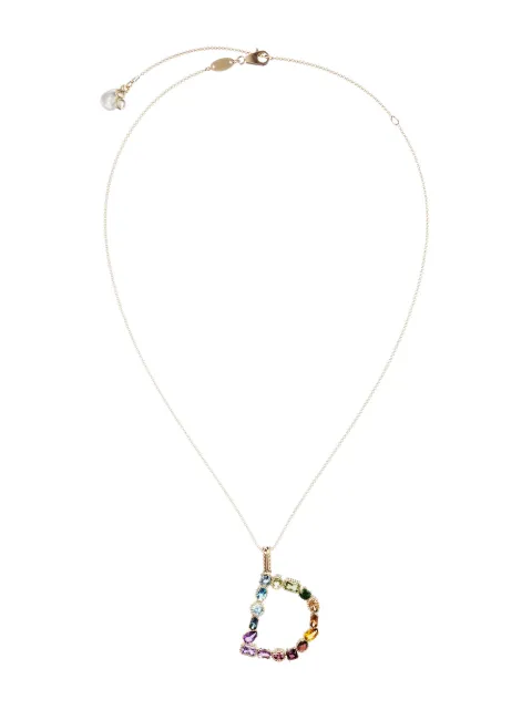 Dolce & Gabbana 18kt yellow gold initial D gemstone necklace