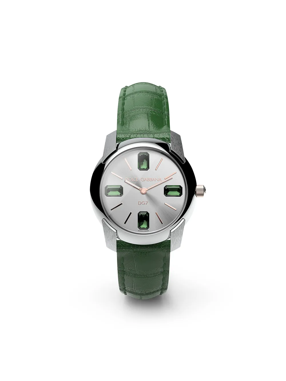 Dolce & Gabbana Watch With Alligator Strap In Green
