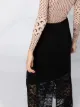Paco Rabanne split-hem lace midi skirt