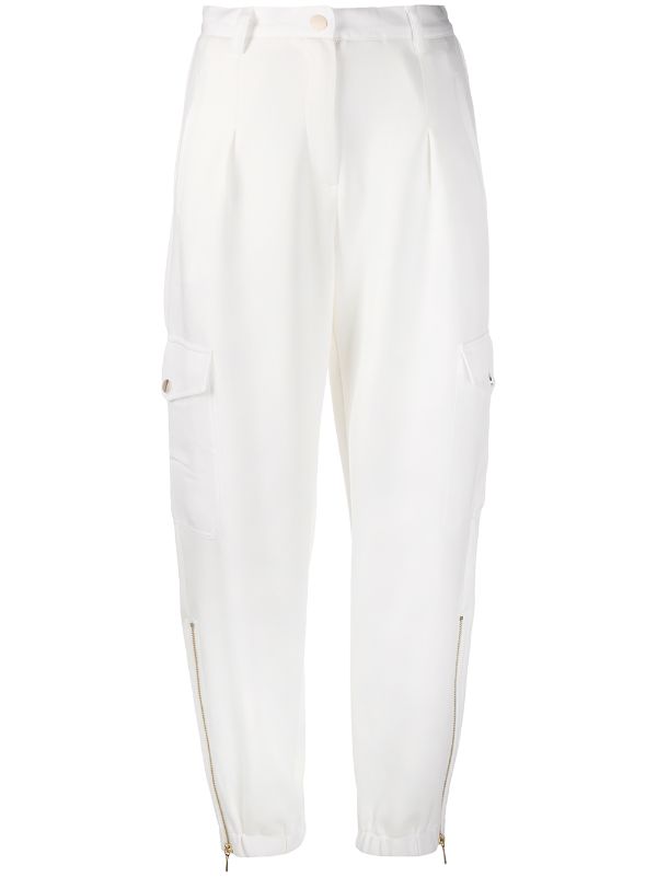 white tapered pants
