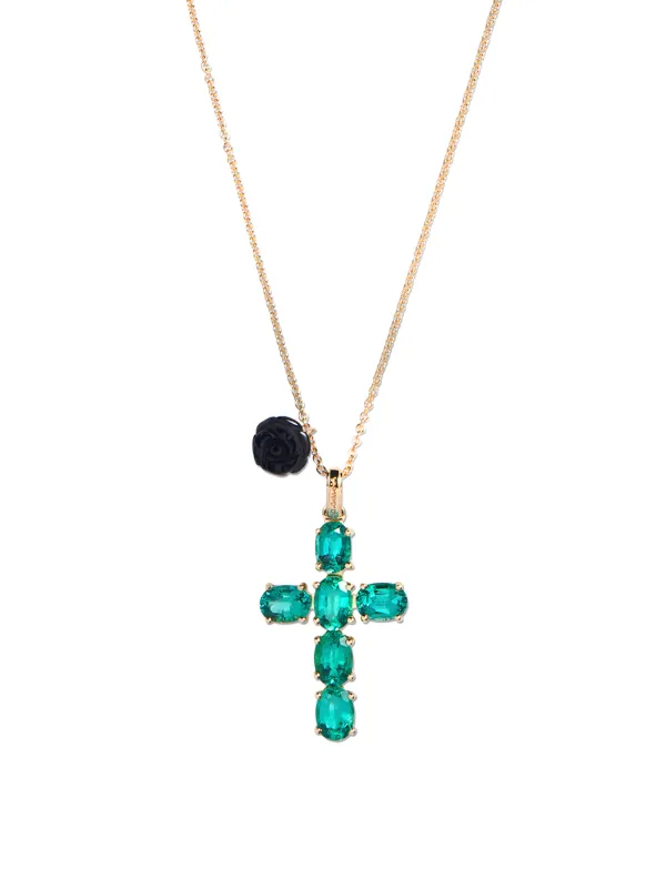 emerald cross necklace