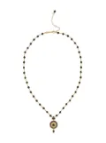 Dolce & Gabbana 18kt yellow gold, black sapphire and jade rosette pendant necklace