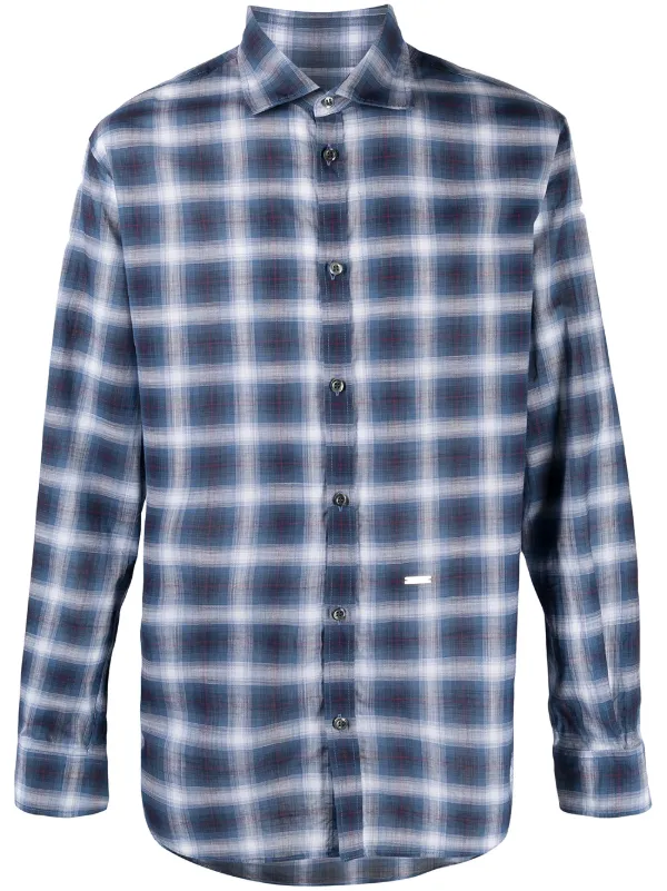 Shop Dsquared2 plaid button-front shirt 