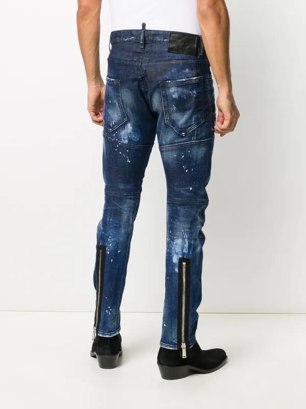 Dsquared2 Distressed ankle-zip Skinny 