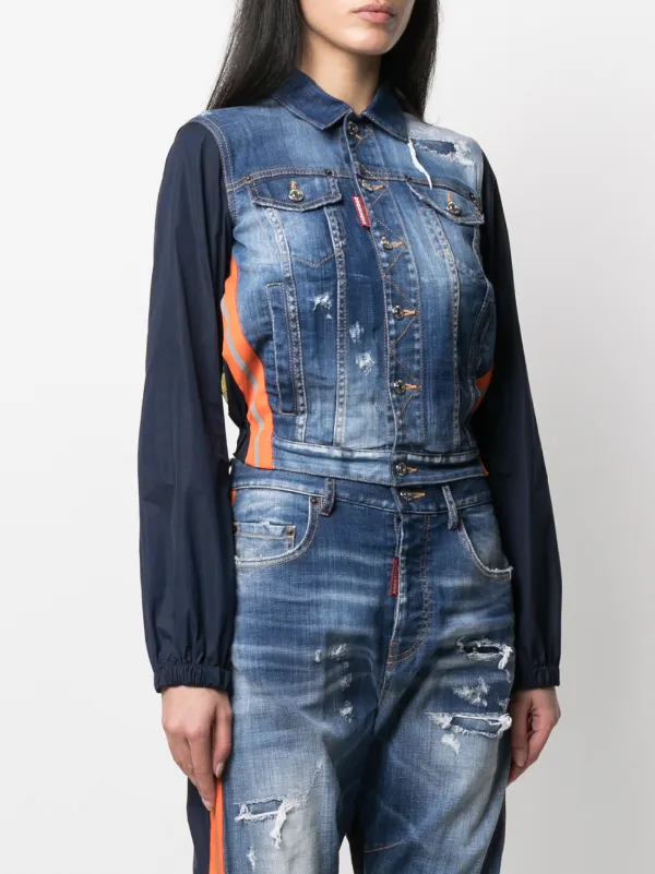 denim jacket side stripe