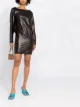 Image 2 of Dsquared2 long-sleeve leather dress