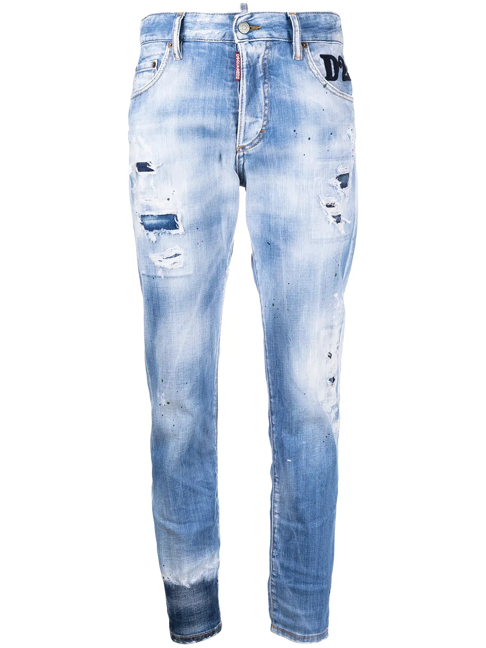 Image 1 of Dsquared2 faded distressed jeans