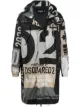 Image 1 of Dsquared2 logo-print mid-length coat
