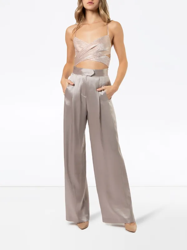 Silk wide leg trousers Clearance