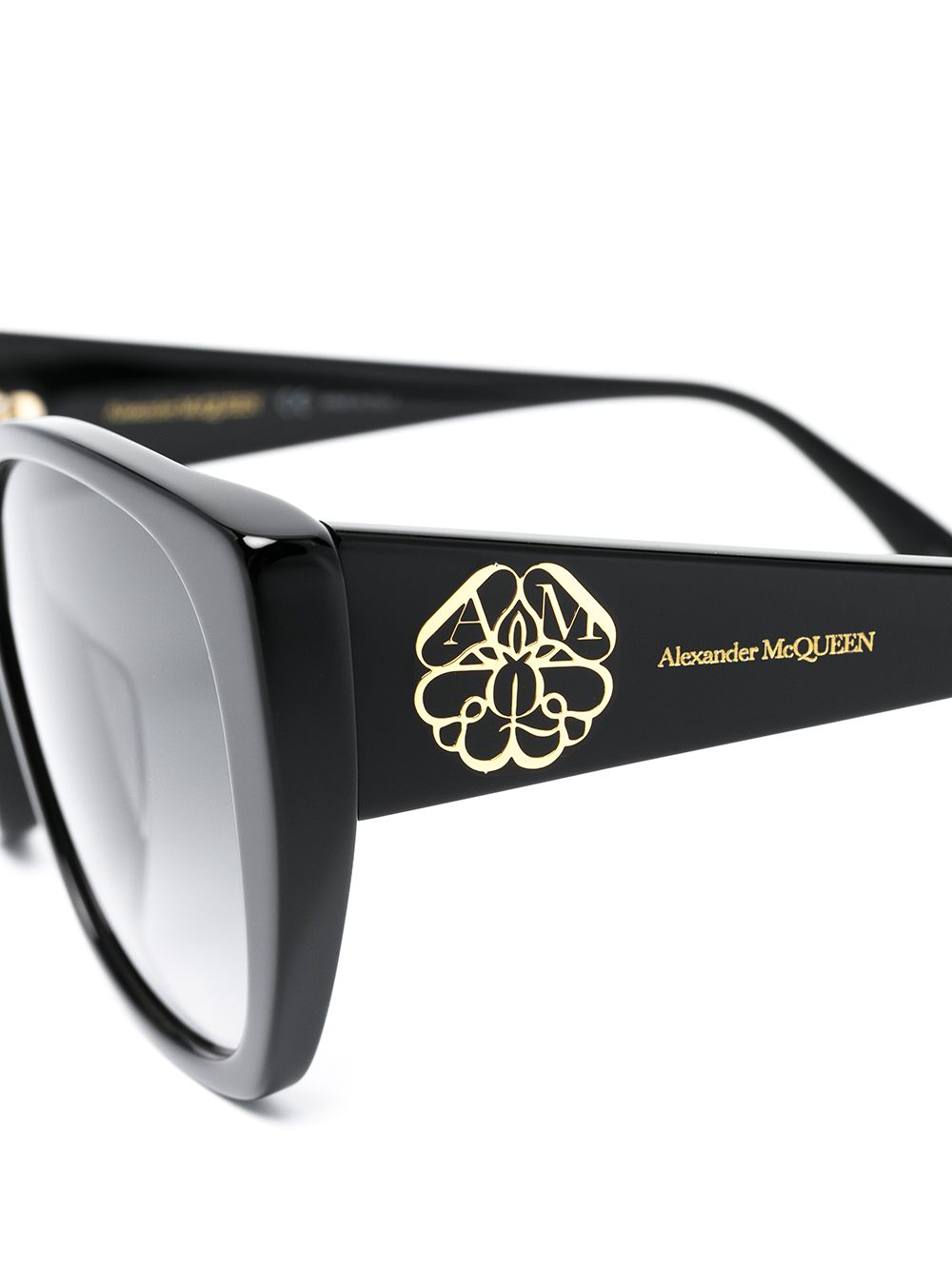 Shop Alexander Mcqueen Seal Cat-eye Sunglasses In Black